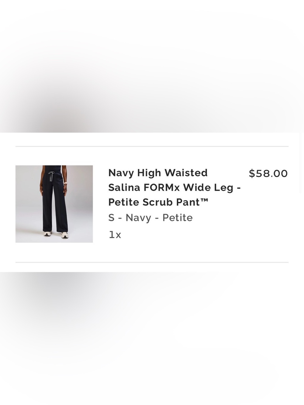 FIGS Navy High Waisted Scrub Pant (S/P) and Sona FORMx top (S) - Picture 4 of 5
